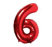 Globo Número Rojo 100cm Gigante Globo Mylar Grande Ideal para Fiesta Apto para Helio - Número 6