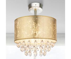 Globo Plafón Amy con cristales acrílicos, pan de oro