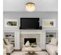 Globo Plafón Gorley, dorado/opalino, Ø 32 cm, metal/vidrio