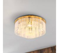 Globo Plafón Gorley, dorado/opalino, Ø 50 cm, metal/vidrio