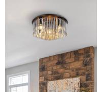 Globo Plafón Gorley con colgante de cristal, Ø 50 cm