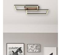 Globo Plafón LED Colli, anchura 49 cm, madera oscura, madera