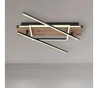 Globo Plafón LED Colli, anchura 52 cm, madera oscura, madera