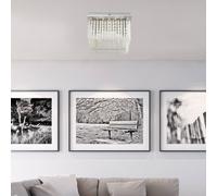 Globo Plafón LED Vince, cromo, vidrio cristal