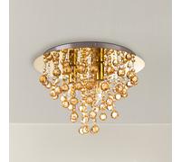 Globo Plafón London, Ø 38 cm, 3 luces, color dorado, cristal acrílico