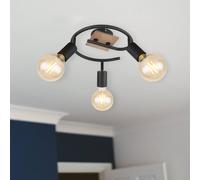 Globo Plafón Martha con madera, espiral 3 luces