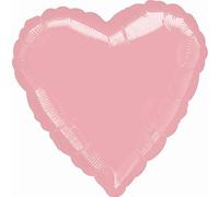 GLOBO POLIAMIDA CORAZON ROSA PASTEL 43 CM.