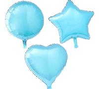 Globo redondo de aluminio azul claro, 45 cm