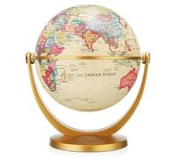 Globo retro de 12 cm, rotación de 360 grados, diseño de mapa del océano y la Tierra, antiguo escritorio, geografía, aprendizaje, educación, hogar, escuela, decoración