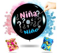 Globo Revelación de sexo - Decoración Revelación de Género - ¿Es un Niño?¿Es una niña? Sorpresa Embarazo - Regalo Padre o Madre - Globo Negro Gigante Bebe Fiesta Celebración Gender Reveal