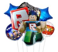 Globo Robllox Cumpleaños,Set Globos Robllox,Rob-lox Fiesta Decoraciones,Set Globos Fiesta,Kit Cumpleaños Globos
