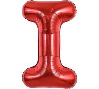 Globo rojo de 100 cm, letra I, para decoración de globos, cumpleaños, bodas, fiestas y así sucesivamente (letra I)