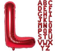 Globo rojo de 100 cm, letra L, para decoración de globos, cumpleaños, bodas, fiestas, etc. (letra L)