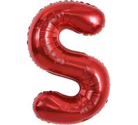 Globo rojo de 100 cm, letra S, para decoración de globos, cumpleaños, bodas, fiestas y así sucesivamente (letra S)