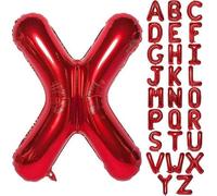 Globo rojo de 100 cm, letra X, para decoración de globos, cumpleaños, bodas, fiestas, etc. (letra X)