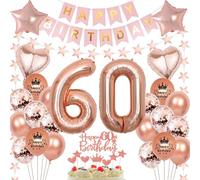 Globo Rosa Oro Decoración para 60 cumpleaños, Rosa Oro, Mujer 60 cumpleaños