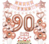 Globo Rosa Oro Decoración para cumpleaños 90 años, Rosa Oro, Mujer