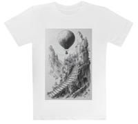 Globo Supera La Cima De Una Montaña Camiseta Blanca para Niños Camiseta De Manga Corta para Niños Kids White tee Children Short Sleeve T-Shirt