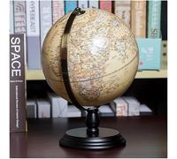 Globo terráqueo Azul océano de 8" con Base Negra, Globo terráqueo pequeño con Soporte, Escritorio y Mapa del Mundo, Globos terráqueos para niños, detallados，B 20cm with Ar