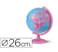 Globo terráqueo con luz rosa de 26 cm de diámetro