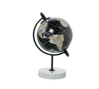 Globo terraqueo de metal en color negro 14.5x8.5x9 cm
