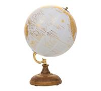 Globo terráqueo de plástico con base de madera marrón d15x20
