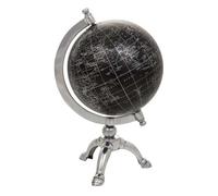 Globo terraqueo de plástico, hierro y aluminio negro d15x20h cm
