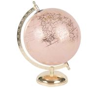 Globo terráqueo mapamundi rosa y dorado