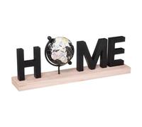Globo terráqueo negro en panel de madera MDF 36x8.5x13.5cm
