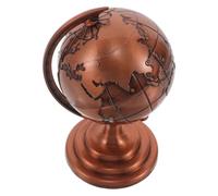 Globo Terráqueo Pequeño Vintage de Metal Base Estable Giratoria | Decoración Retro para Oficina y Aula, Diseño Minimalista y Acabado Metálico, Adecuado para Estudiantes y Profesores