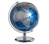 Globo terráqueo práctico con Soporte de Metal, Globo terráqueo Azul HD para niños y niñas Que aprenden geografía, Regalo, Herramientas educativas.