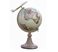 Globo terráqueo vintage con base de madera, globo azabache antiguo educativo y decorativo for decoración de oficina, hogar, estudio y habitación