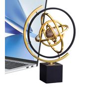 Globo Terrestre Rotativo Para Oficina, Decoración De Pared Moderna Arte Abstracto | Ornamento Escultural de Metal en Forma de Globo, Para Dormitorio Oficina Sala de Muebles TV Casa