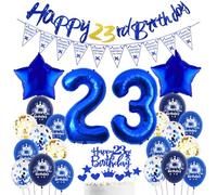 Globos 23 cumpleaños hombre azul marino, Globos 23 cumpleaños azul,23 cumpleaños decoración hombre mujer,23 cumpleaños globos azul marino plata, Decoraciones Fiesta azul 23 Años Globos