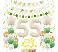 Globos 55 Años Cumpleaños Mujer, Oro Verde Globo 55 Años Cumpleaños, Globos Beige Verde Decoracion 55 Años Cumpleaños Hombre, Globo Blanco Crema 55 Mujer Cumpleaños, 55 Años Decoracion Cumpleaños