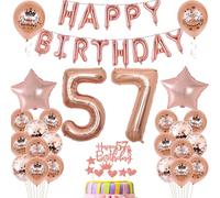 Globos 57 cumpleaños decoración mujer oro rosa 57 cumpleaños fiesta decoración 57 cumpleaños decoración para mujer 57 cumpleaños oro rosa (57)