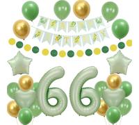 globos 66 cumpleaños Mujer decoracion cumpleaños 66 años Mujer globo verde oro decoracion 66 cumpleaños Mujer globo 66 años Mujer cumpleaños Happy Birthday banner guirnalda para 66 cumpleaño Mujer