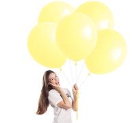 Globos Amarillo 18 Pulgadas,5 Globos de Helio Amarillo Macarrón,Globos de Látex Amarillo Balloons para Party,Cumpleaños,Revelación de Género,Despedida de Soltera,Bautizos Comunion Baby Shower