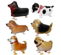 Globos Animales 6pcs，Globos de animales que caminan，Globo de papel de cachorro，Decoración de fiesta de cumpleaños para niños Regalos de cumpleaños Juguetes para niños