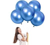 Globos Azul 18 Pulgadas,5 Globos de Helio Azul Metálico,Globos de Látex Azul Balloons para Party Decoration,Cumpleaños,Revelación de Género,Despedida de Soltera,Bautizos Comunion Baby Shower