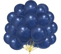 Globos Azul Marino, 30 Globos de Látex de 12 Pulgadas de Globos Azul Retro Perla Helio con Cinta para Hombres Niños Fiesta de Cumpleaños Bodas Decoración de Festival Aniversario Año Nuevo Carnaval