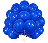 Globos Azul Real, 30 Globos de Látex de 12 Pulgadas de Globos Azul Oscuro Mate Helio con Cinta para Hombres Mujeres Niños Fiesta de Cumpleaños Decoración de Festival Baby Shower Bodas Graduación