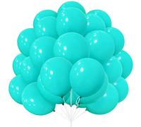 Globos Azul Turquesa, 30 Globos de Látex de 12 Pulgadas de Globos Turquoise Mate Helio con Cinta para Hombres Mujeres Niños Fiesta de Cumpleaños Boda Decoración de Baby Shower Despedida de Soltera