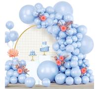 Globos Azules, 120 piezas Guirnalda Globos Cumpleaños Azul Pastel, 18 12 10 5 Pulgadas Kit Arco de Globos para Cumpleaños Fiesta Baby Shower Bodas Bautizo Decoración