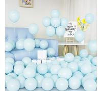 Globos Azules, 50 Globos Látex 5 Pulgadas Globos Azul Pastel Helio con Cinta para Niñas Niño Mujeres Decoración Fiesta de Cumpleaños Hombres Decoración Bautizo Revelación de Género Boda Ducha Nupcial