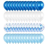 Globos Azules,60 pcs Globos Azules y Blancos,Globos Confeti Azul,Globos de Fiesta,para Niño Bautizos Comunion Baby Shower Bodas Decoraciones de Fiesta de Cumpleaños (azul)