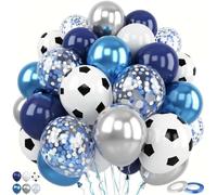 Globos azules, plateados y blancos, 100 unidades, 30 cm, azul y plateado, globos de cumpleaños, para decoración, bodas, fiestas, color azul, plateado y blanco