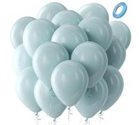 Globos azules polvorientos, 50 globos de látex de 12 pulgadas, globos de helio mate para boda, graduación, baby shower, revelación de género, despedida de soltera, aniversario, cumpleaños