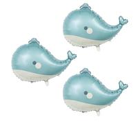 Globos Ballena, 3 Piezas Grande Globos Cumpleaños Azules, Lindo Balones de Aniversario Globo de Aluminio Ballena para Niños Cumpleaños, Fiestas Temáticas, Accesorios de Fotografía