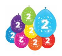 Globos - Ballonnen 2-zijdig Geprint Cijfer 2 8st. (Importación USA) NUEVO